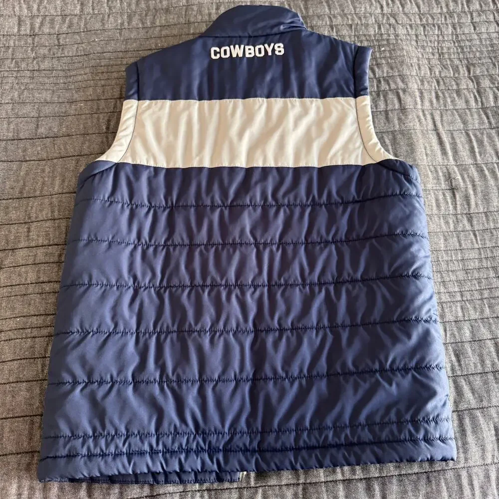 NWOT NFL Apparel Dallas Cowboys Logo Full Zip Lightweight Puffer Vest Mens Small - Picture 3 of 10